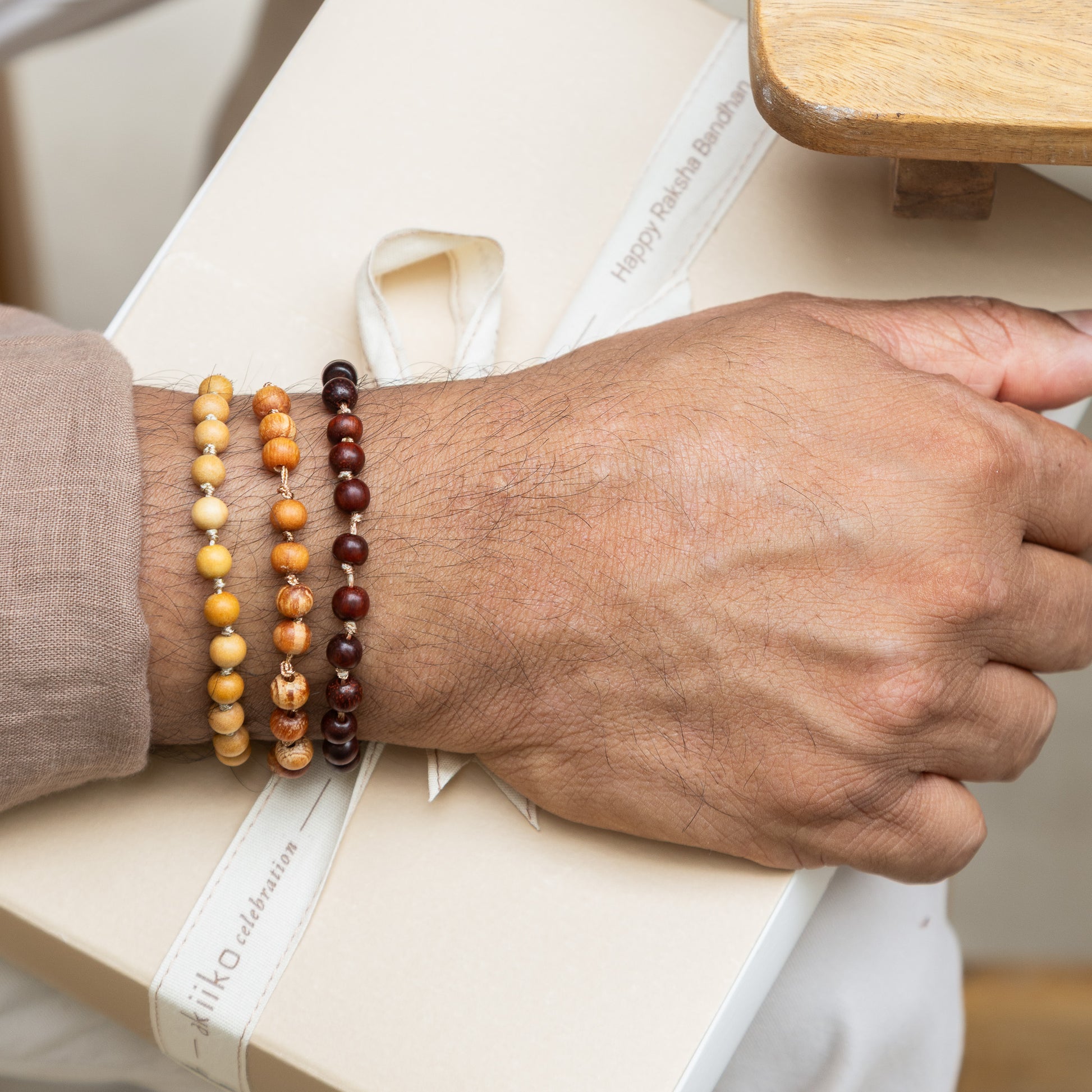 Sacred Bead Rakhi Trio (3 Rakhis)
