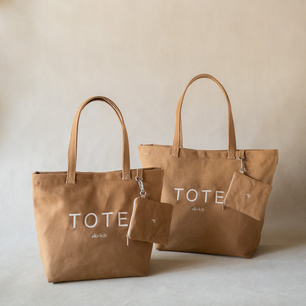Grain Curve Embroidered Tote