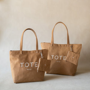 Grain Curve Embroidered Tote