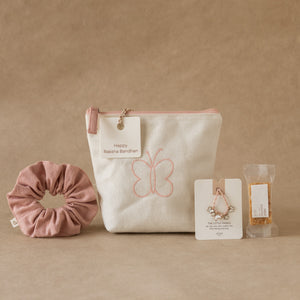 Pink Flutter: Butterfly Rakhi Gift Set