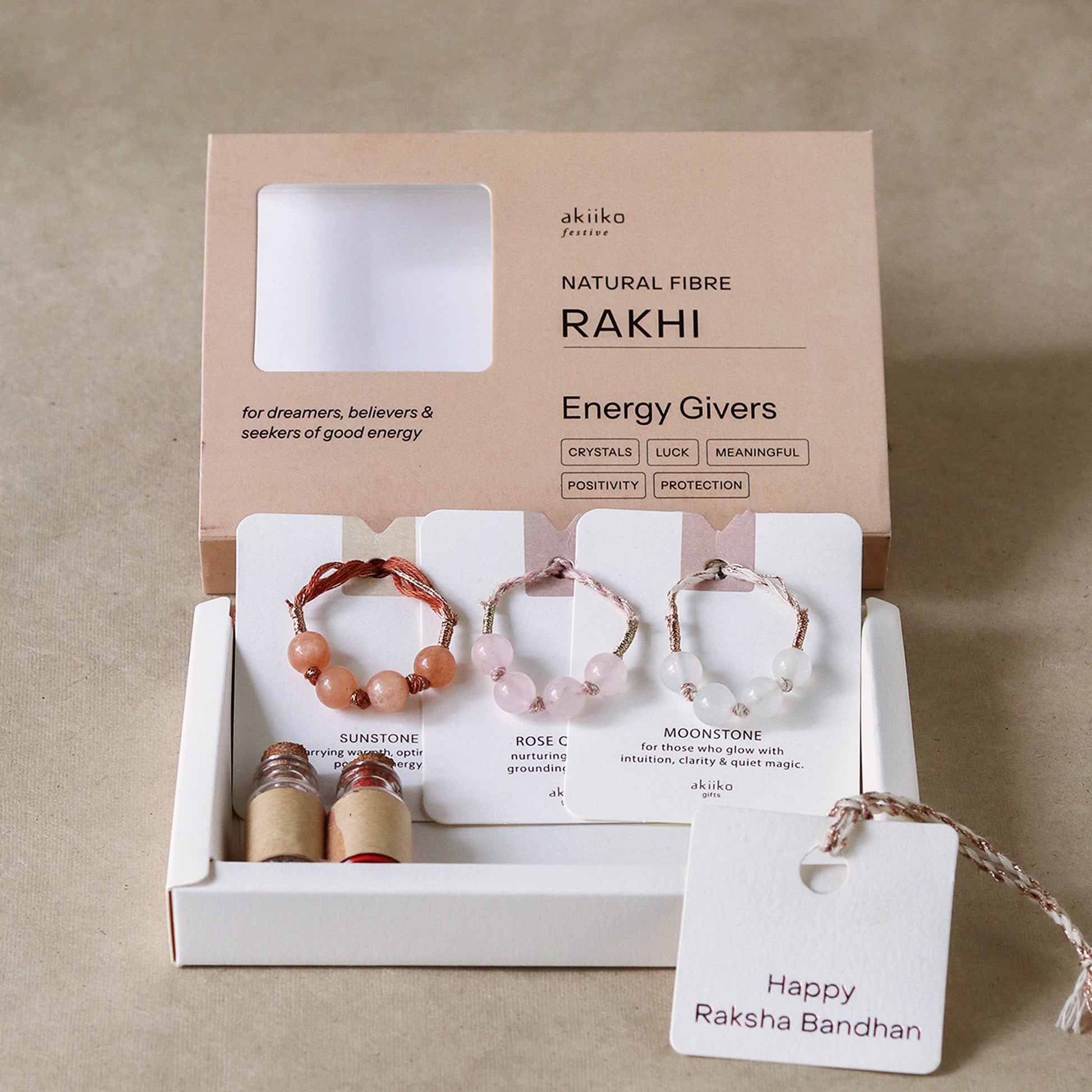 Crystal Harmony Rakhi Trio  (3 rakhis)