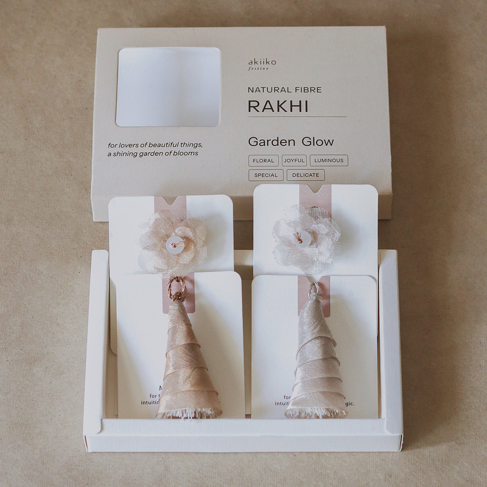 Moonstone Shine Rakhi Set  (2 rakhis, 2 lumbas)