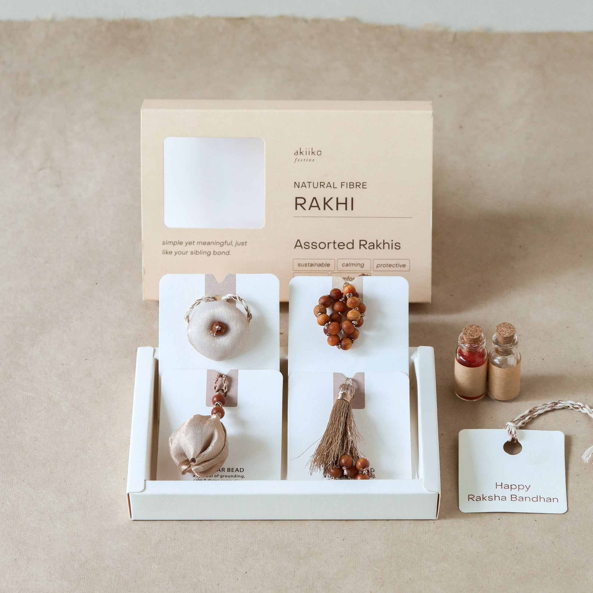 Sacred Halo Rakhi Set (2 rakhis,  2 lumbas)