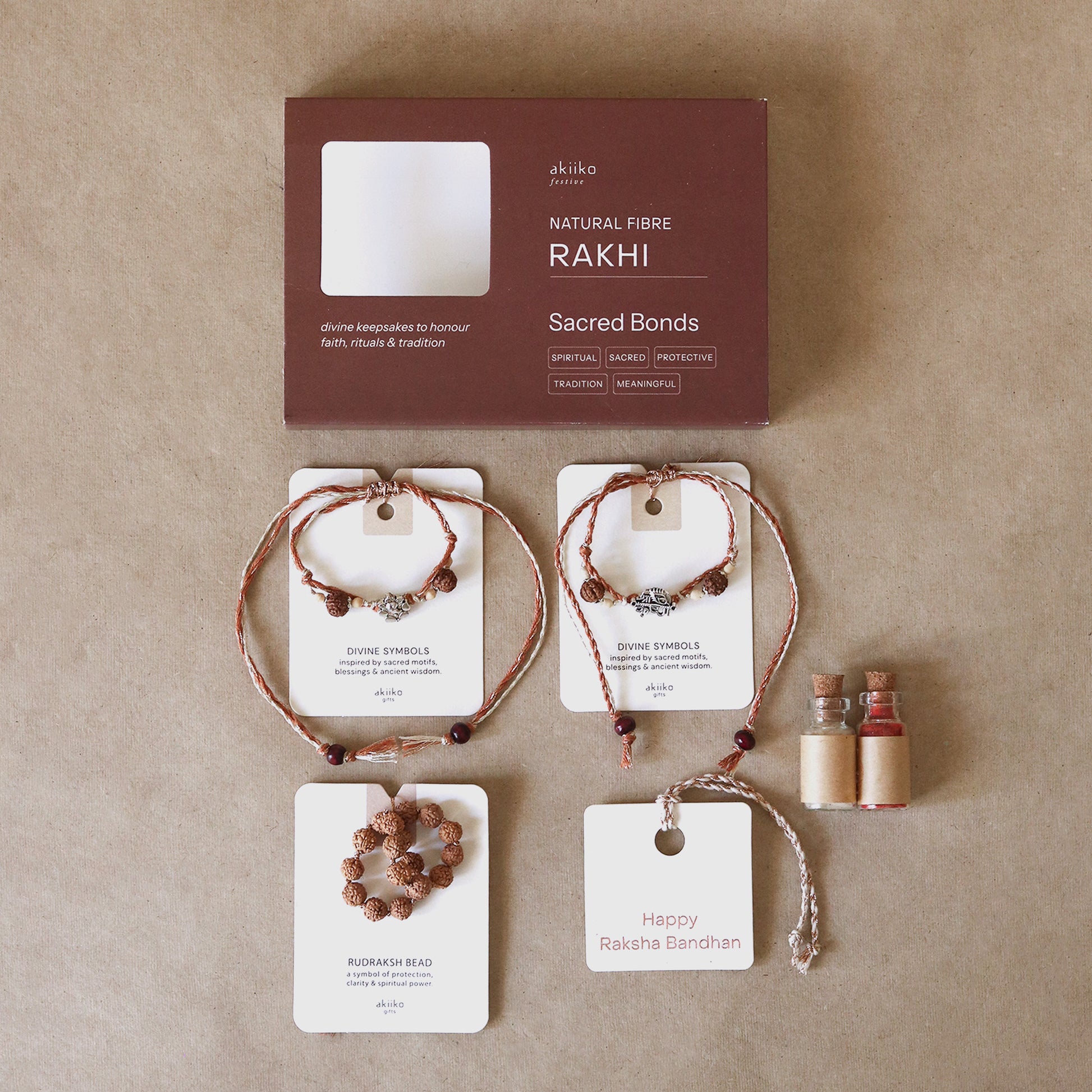 Divine Charm Rakhi Trio (3 Rakhis)