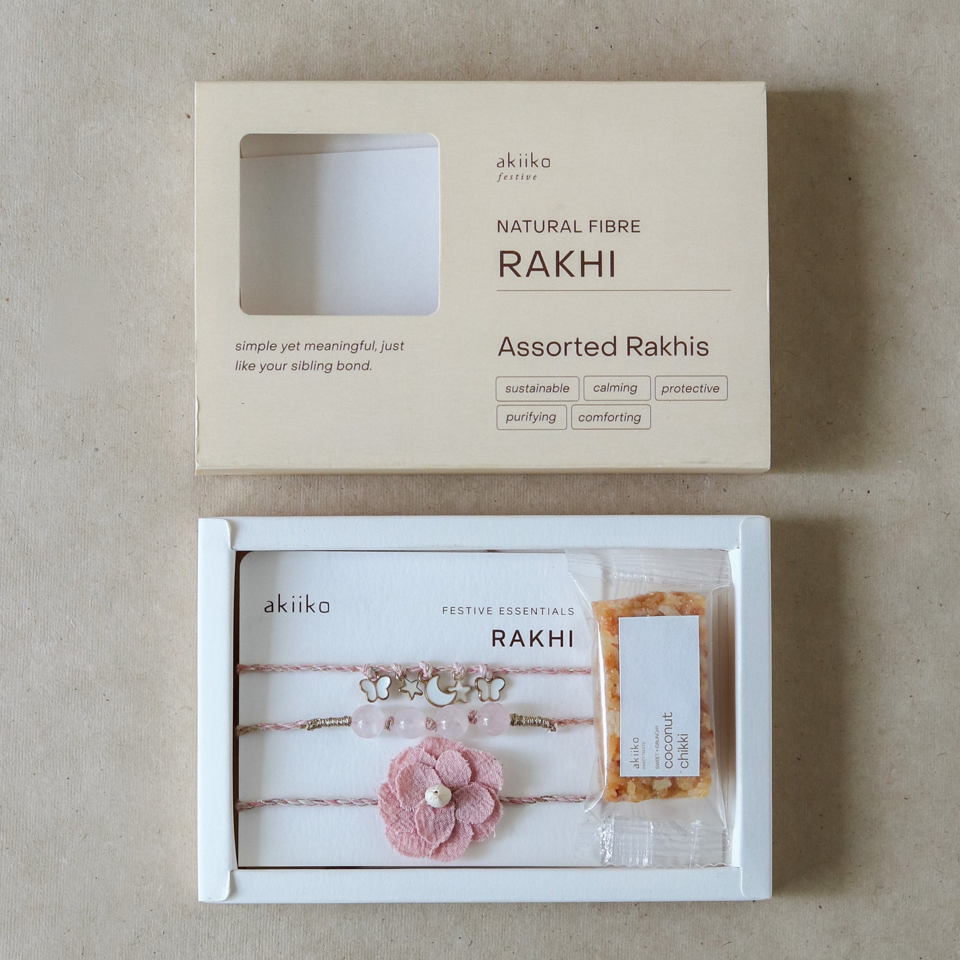 Rosy Aura Rakhi Set (3 rakhis)