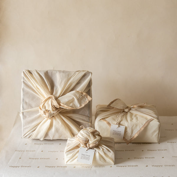 Soft Gold Gift Wrap for Diwali