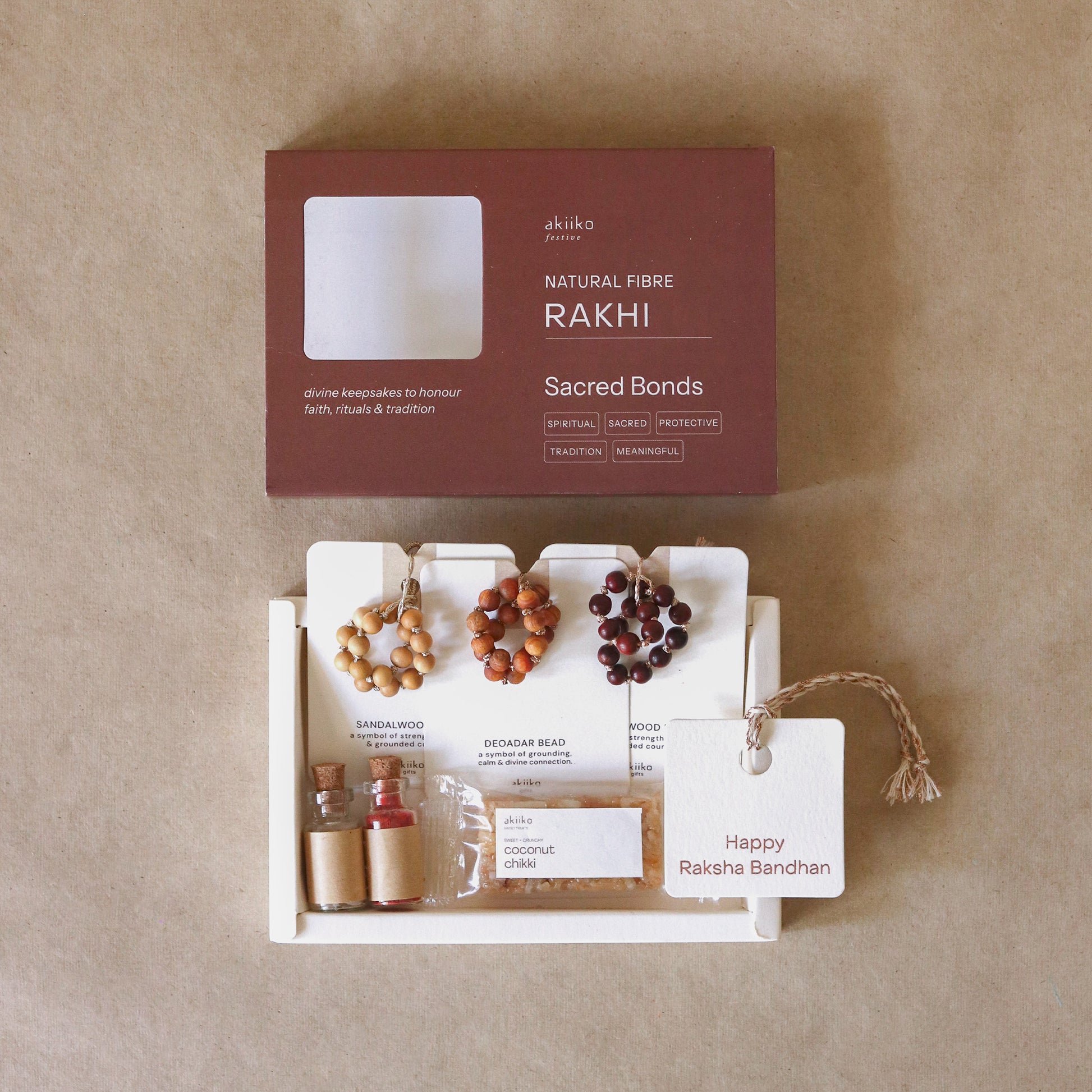 Sacred Bead Rakhi Trio (3 Rakhis)
