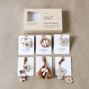 Pure Bloom Assorted Rakhi Set (3 rakhis, 3 lumbas)