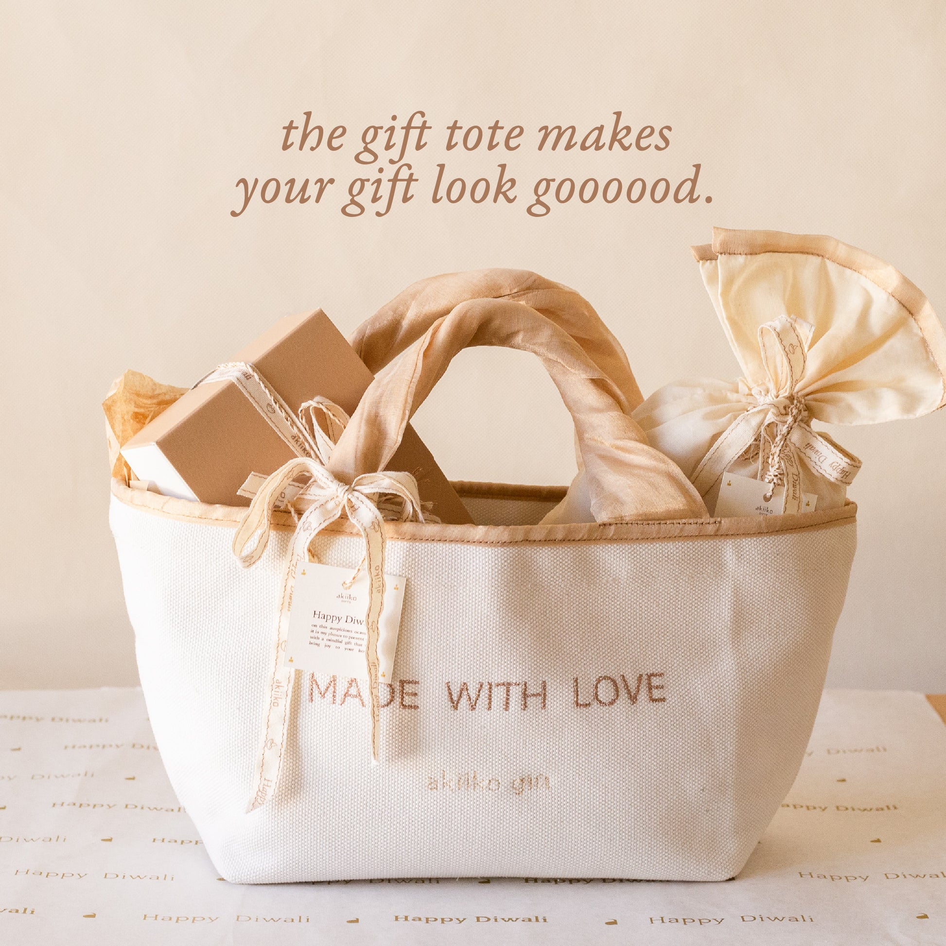 Soft Gold Canvas Gift Basket