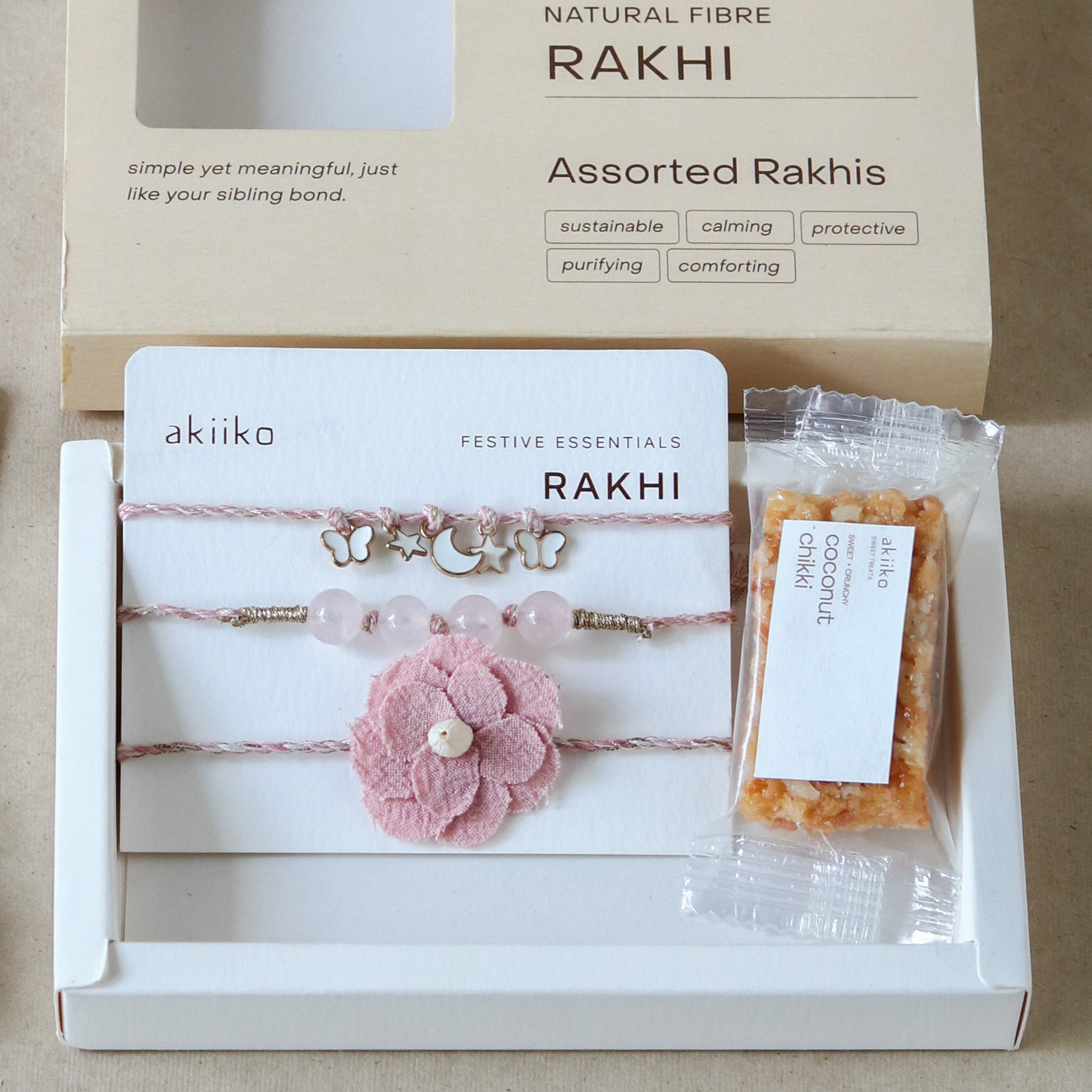 Rosy Aura Rakhi Set (3 rakhis)