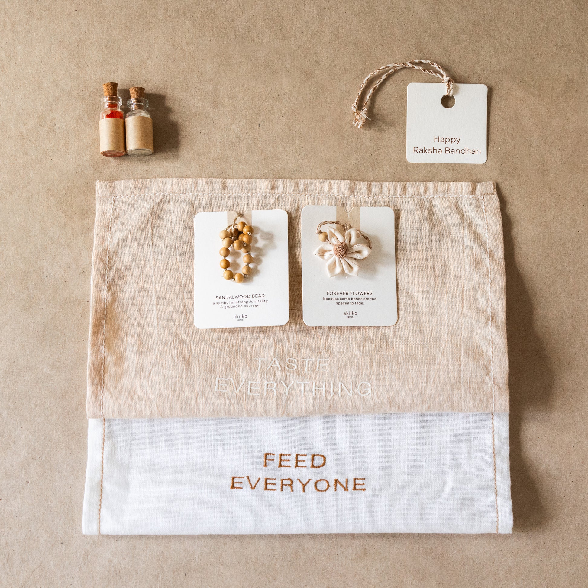 Table for Two: Linens & Rakhi Gift Set