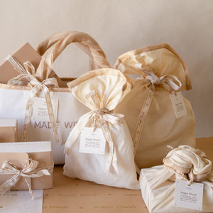 Soft Gold Diwali Gift Drawstring Bag