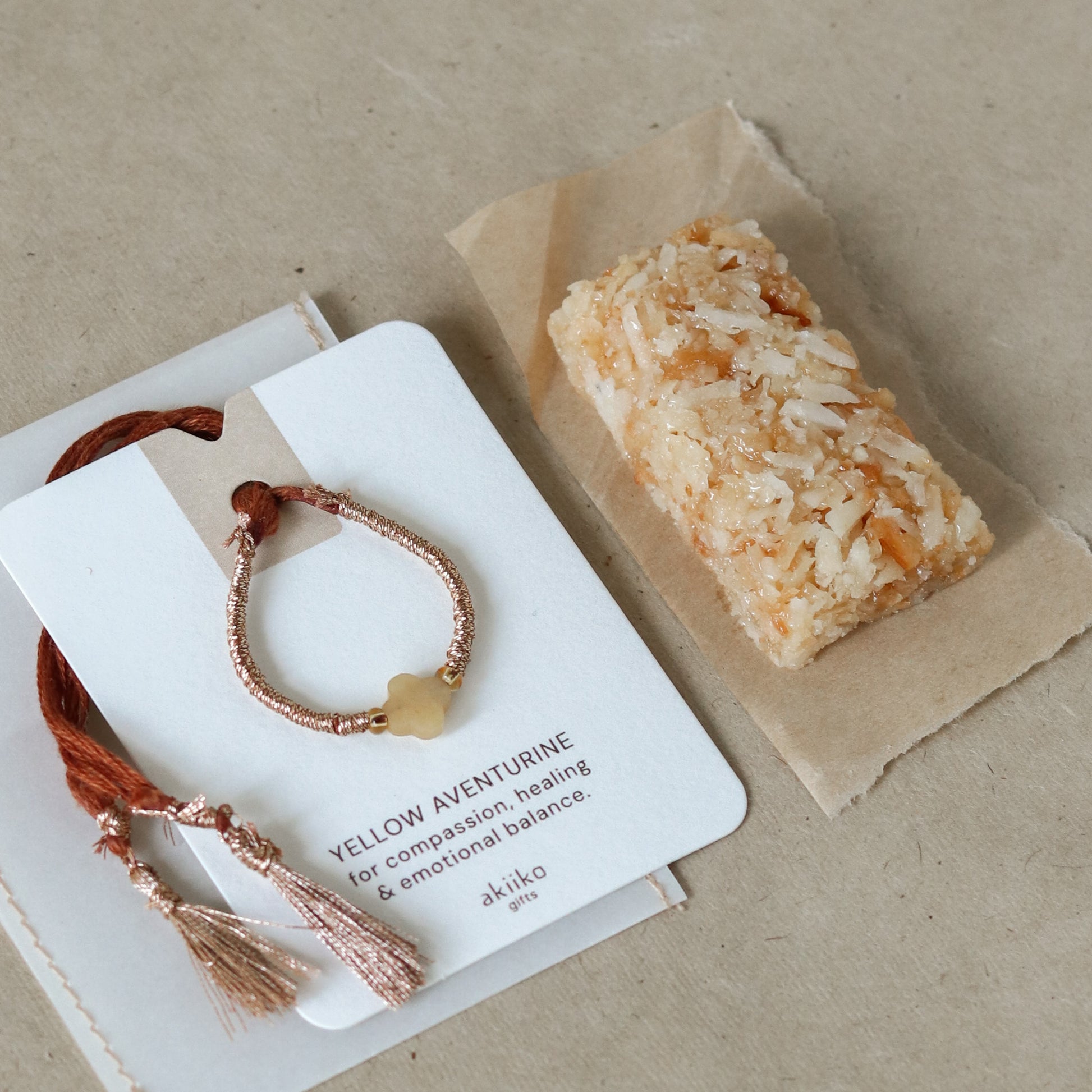 Sweet Luck: Yellow Aventurine Crystal Rakhi
