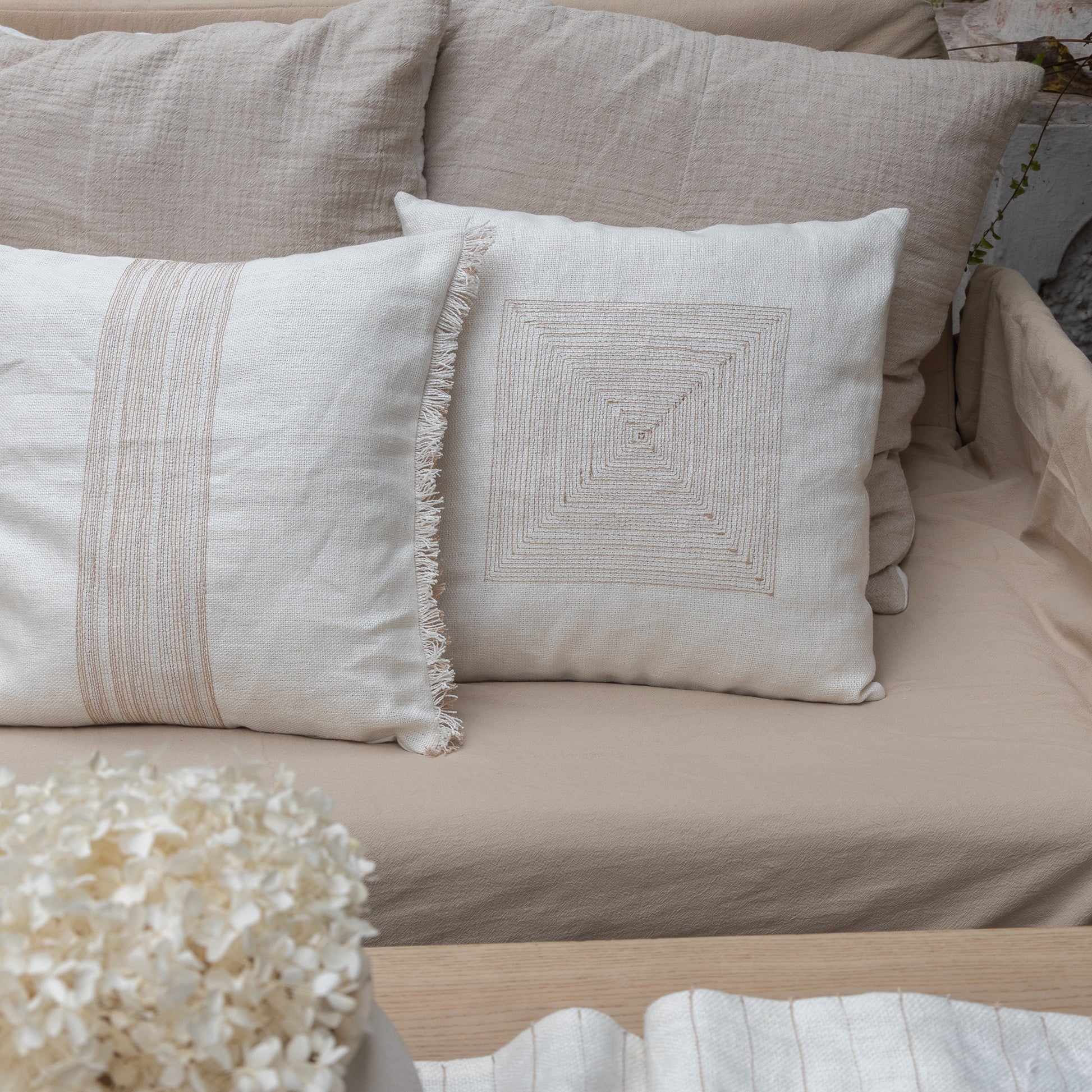 Linen Square Festive Cushion Cover