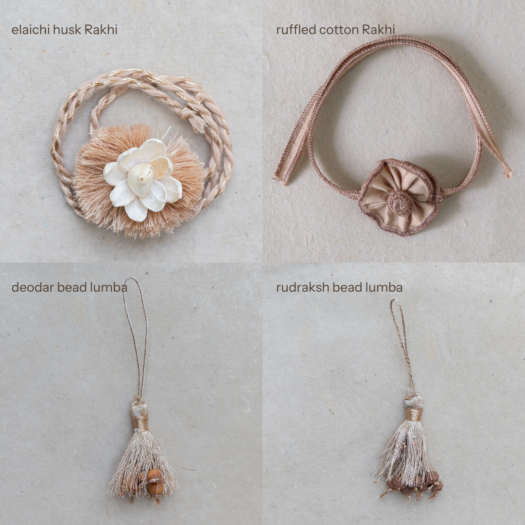 Warm Celebrations: Rakhi Set (2 Rakhis, 2 Lumbas)