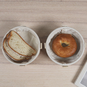 Circle Bread Basket with Wooden Stand