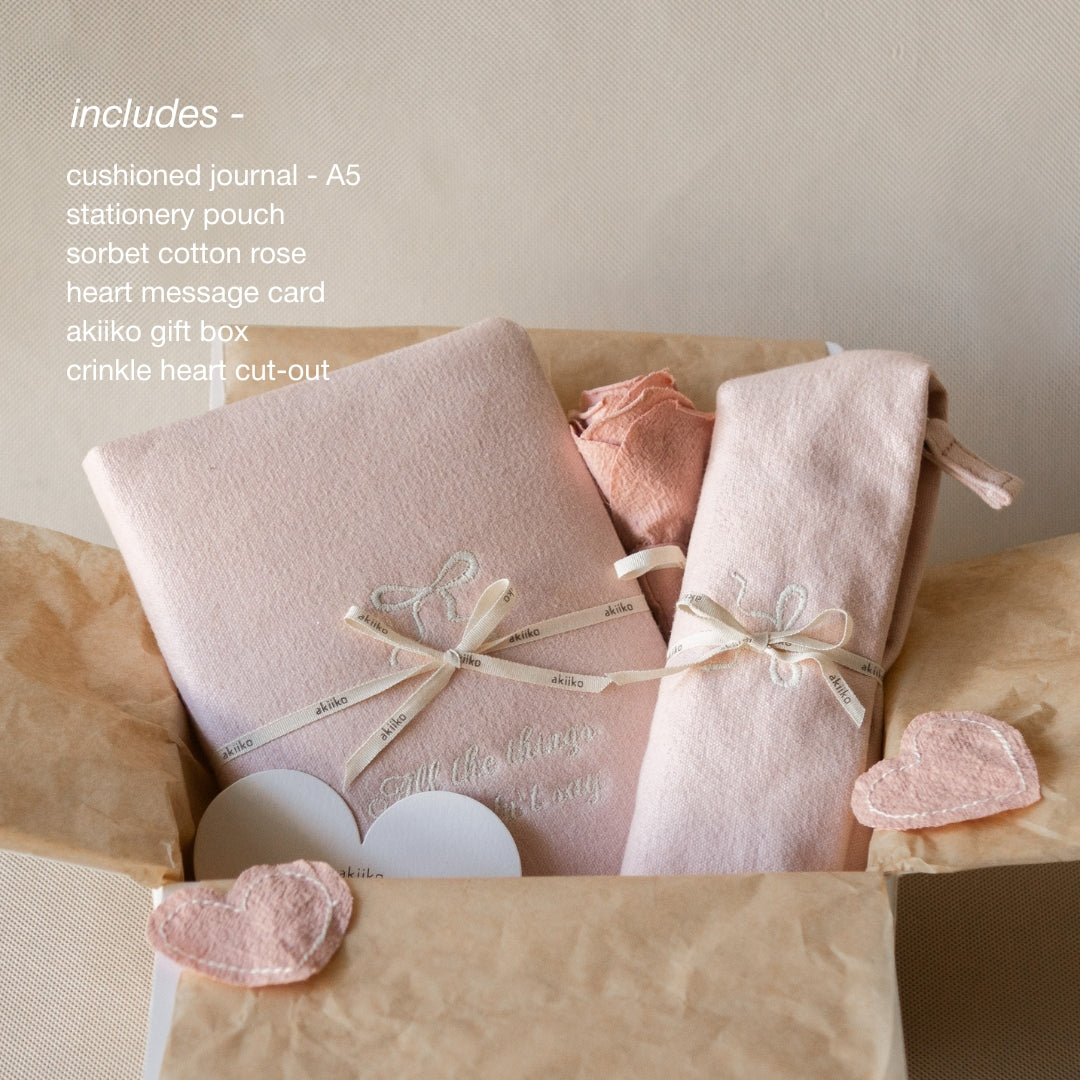 “Written in Love” Stationery Gift Set with Rose