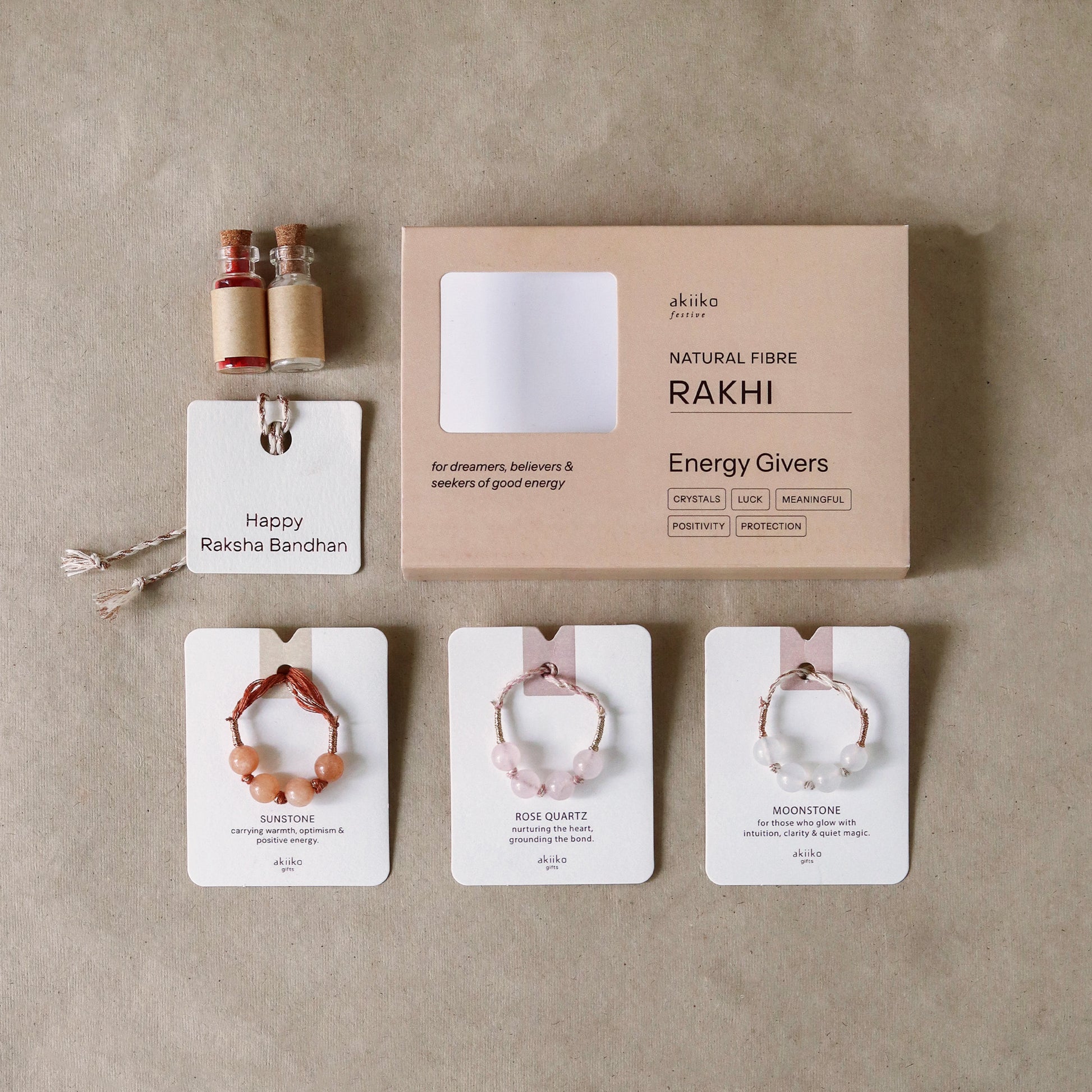Crystal Harmony Rakhi Trio  (3 rakhis)