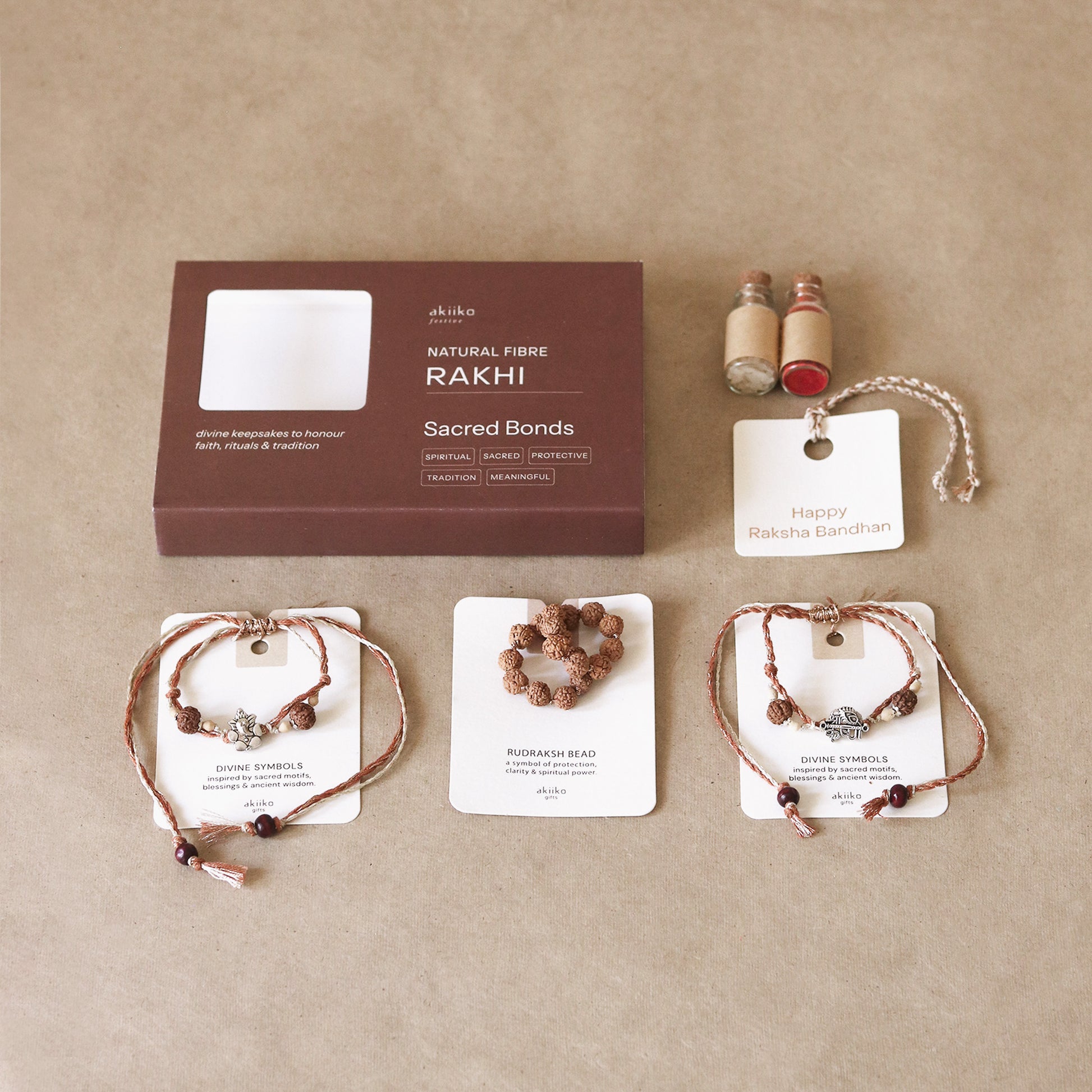 Divine Charm Rakhi Trio (3 Rakhis)