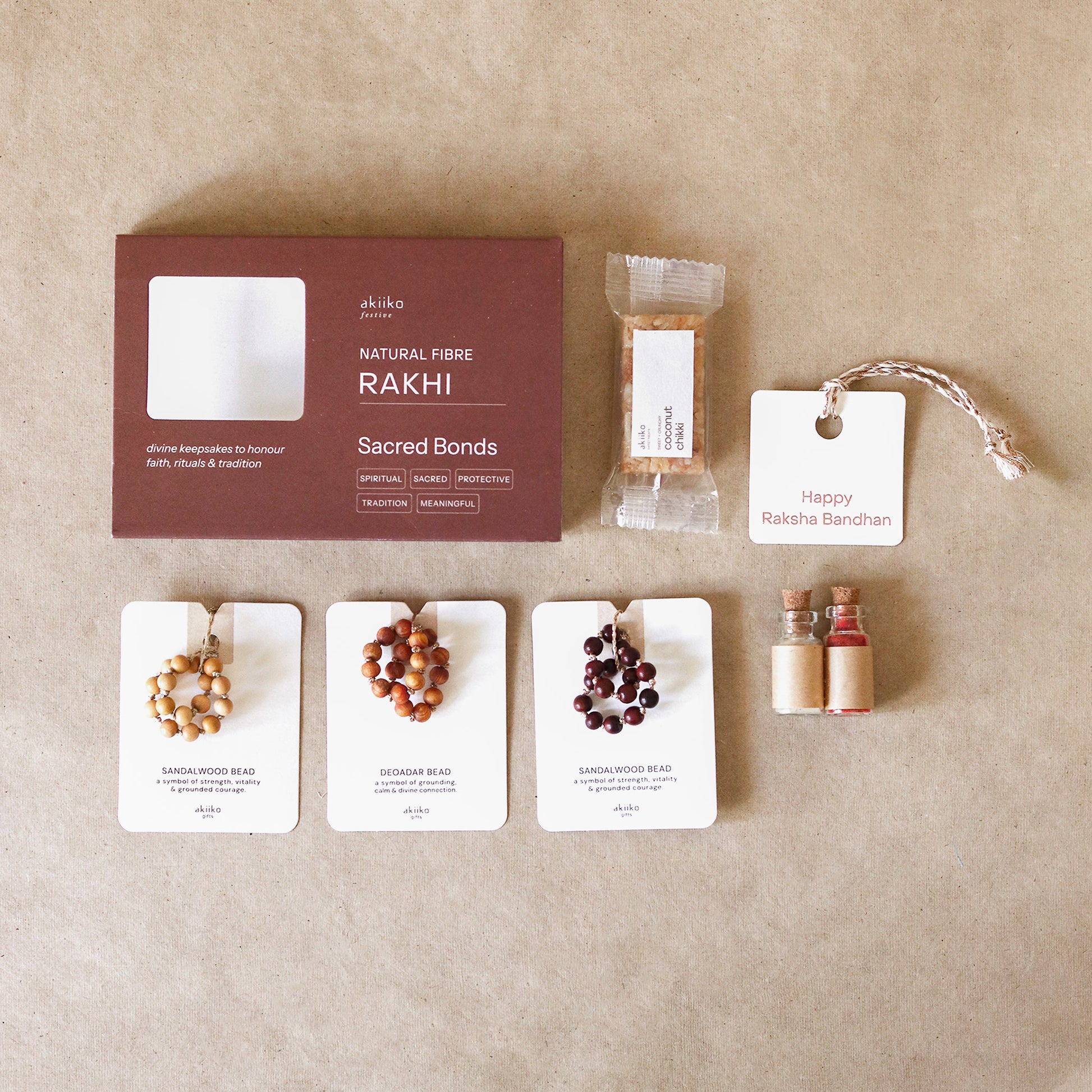 Sacred Bead Rakhi Trio (3 Rakhis)