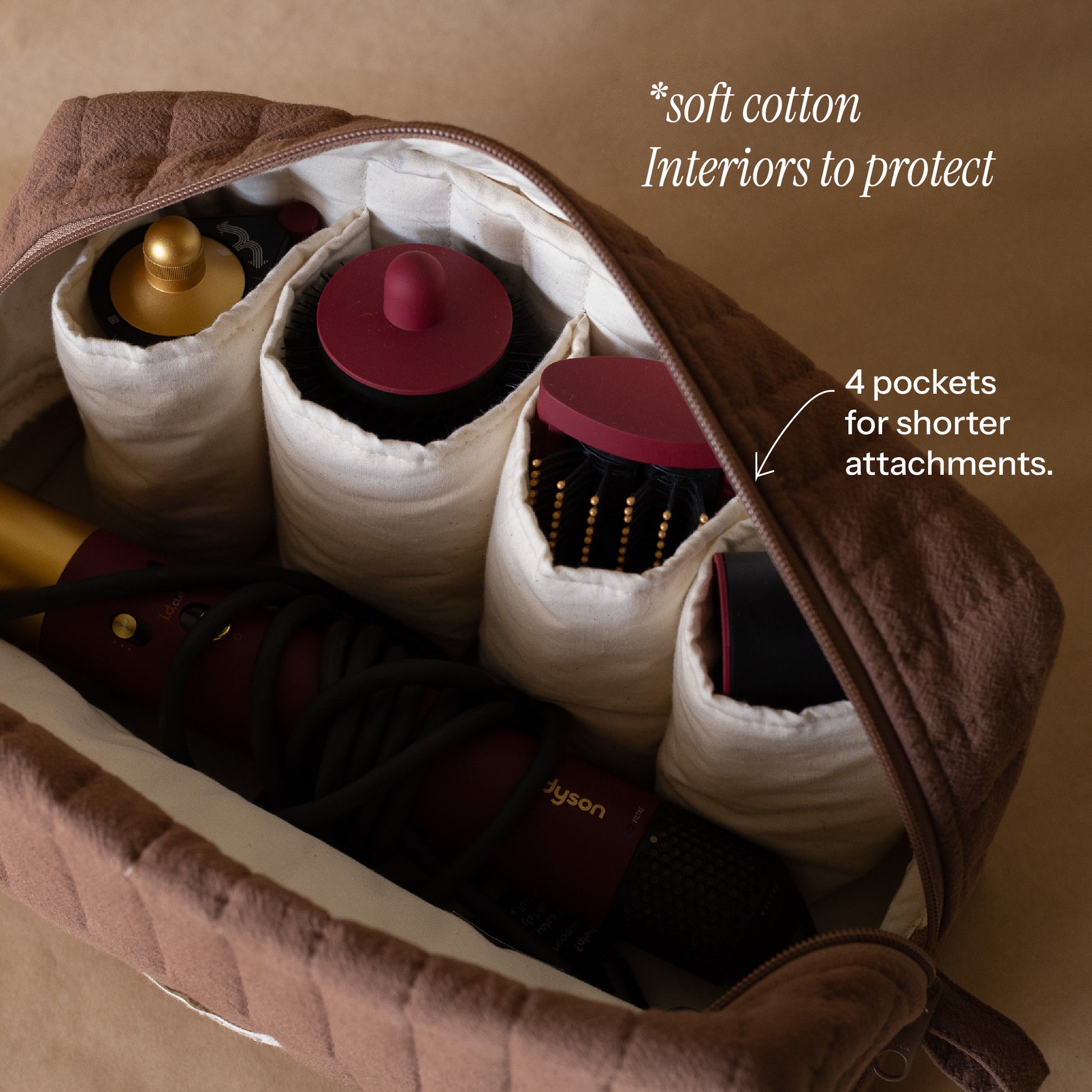 Espresso Long Pouch for Hair Styling Tools