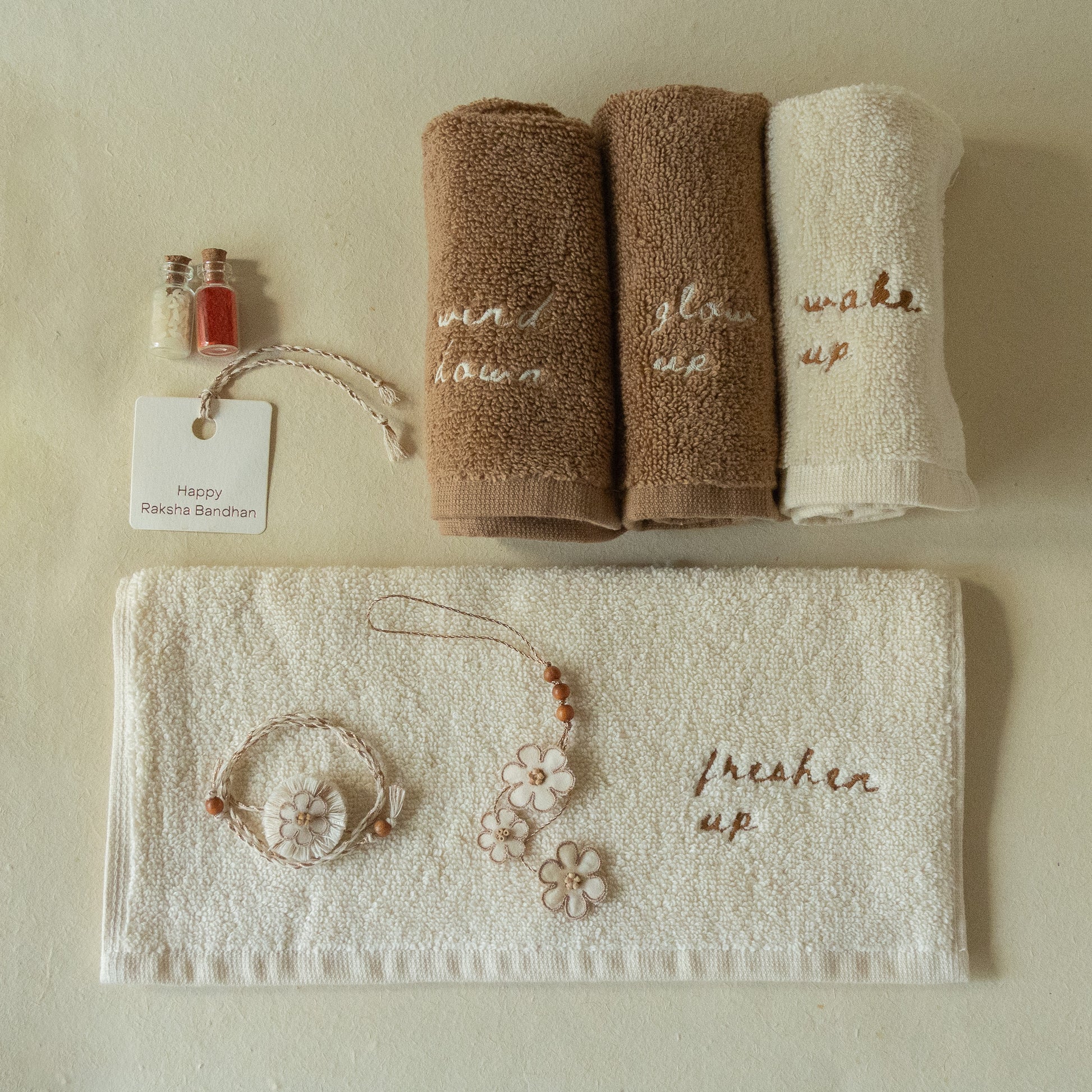 Cosy Comfort: Luxury Towels Rakhi Gift Set