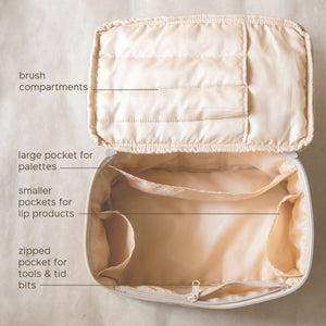 Wheat Crinkle Makeup Vanity Pouch