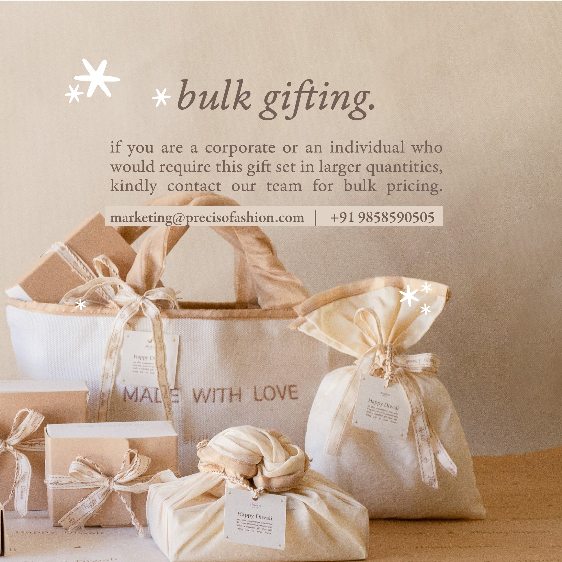 Soft Gold Diwali Gift Drawstring Bag