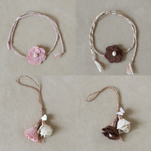 Crinkle Cotton Bloom Rakhi Set  (2 rakhis, 2 lumbas)