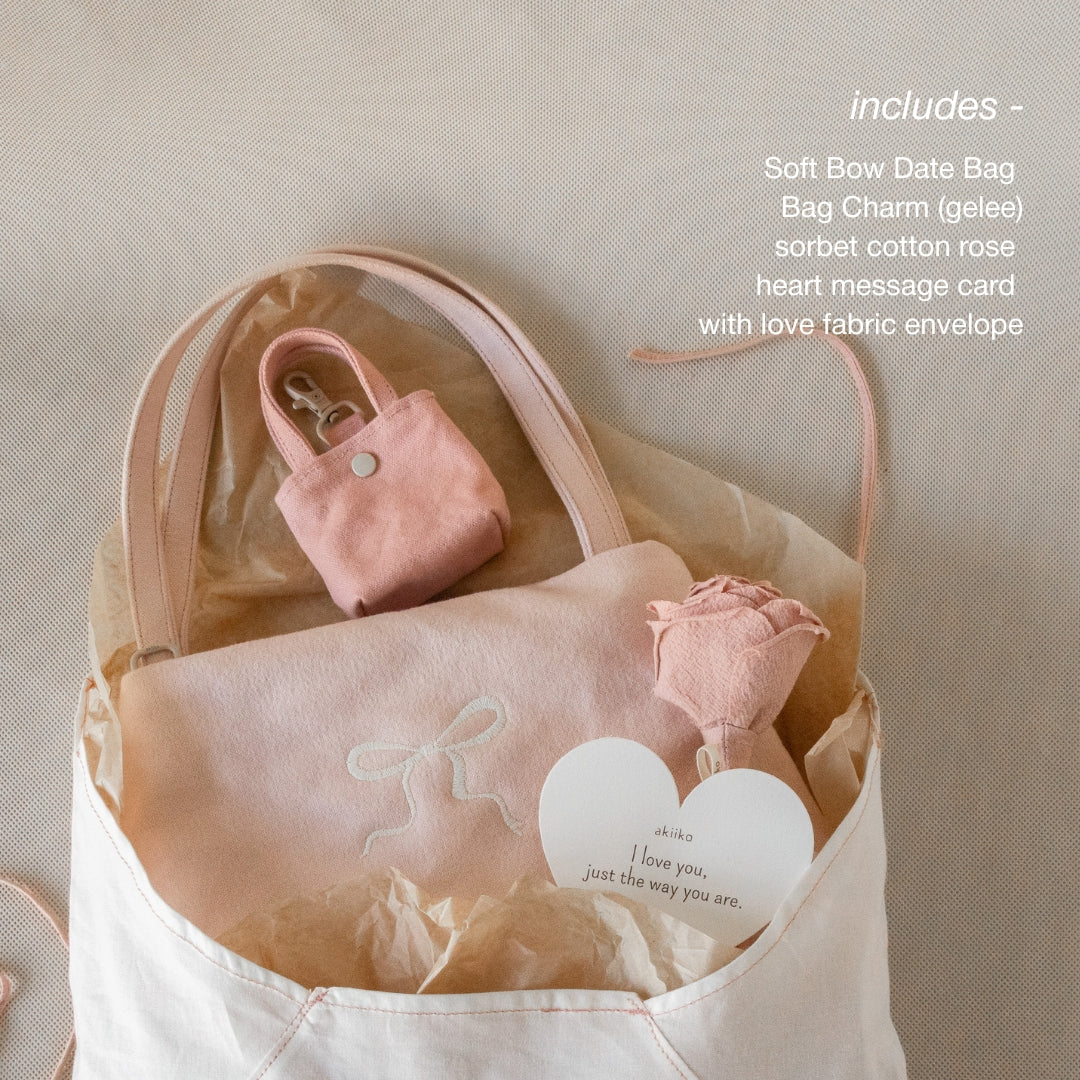 On a Date' Bag + Charm Gift Set with Rose (gelee)