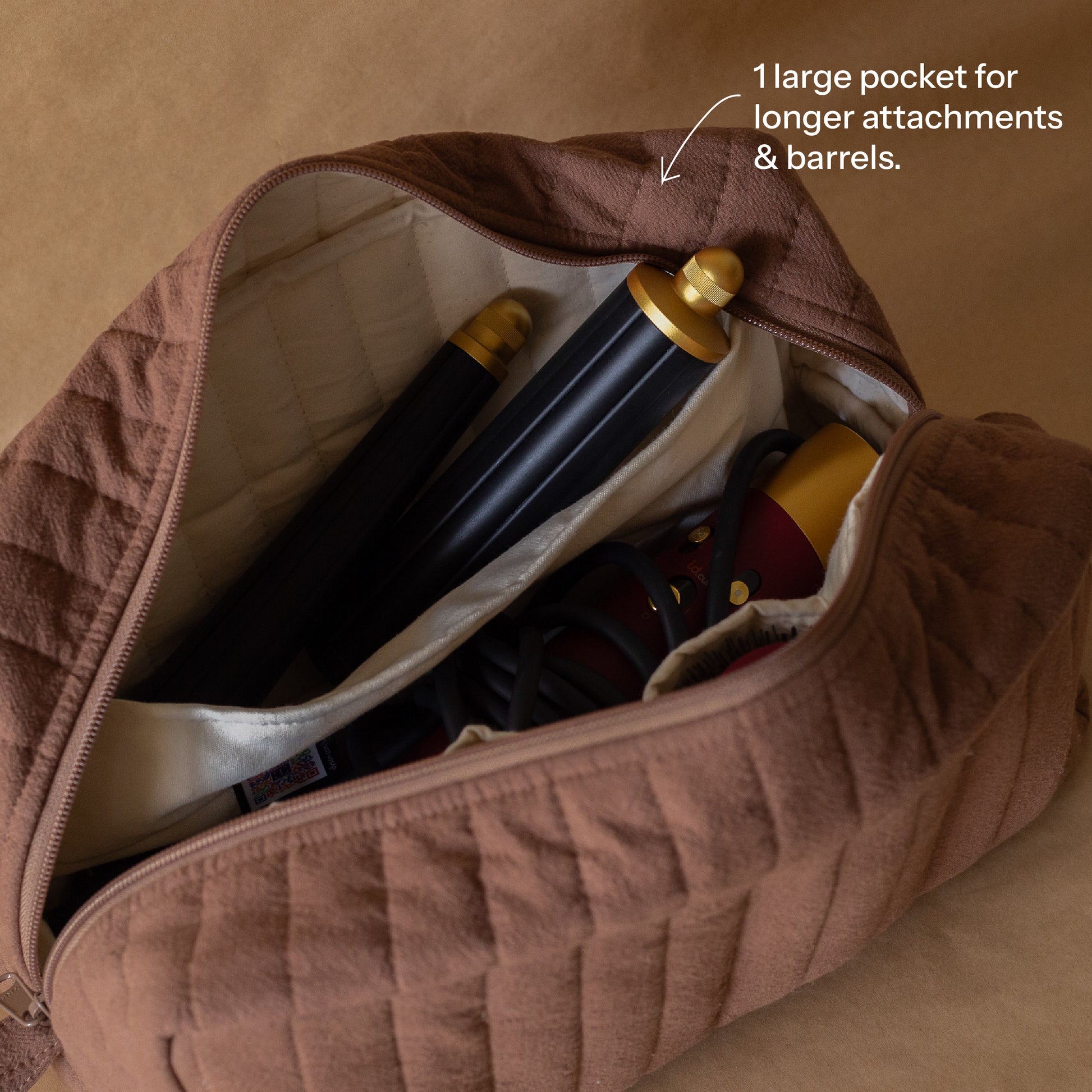 Espresso Long Pouch for Hair Styling Tools
