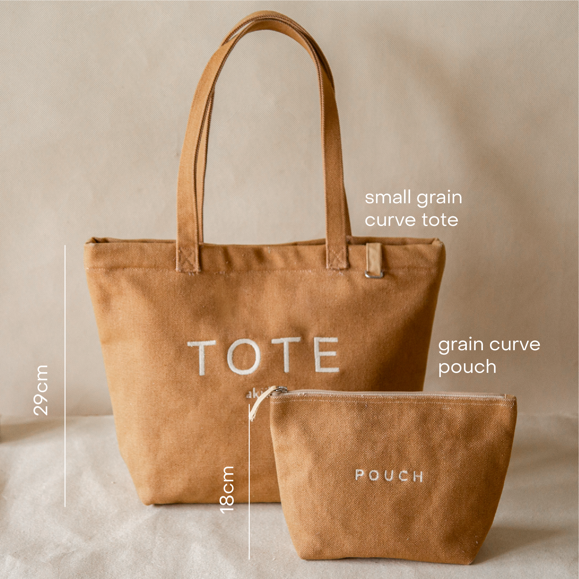 Grain Curve Embroidered Tote
