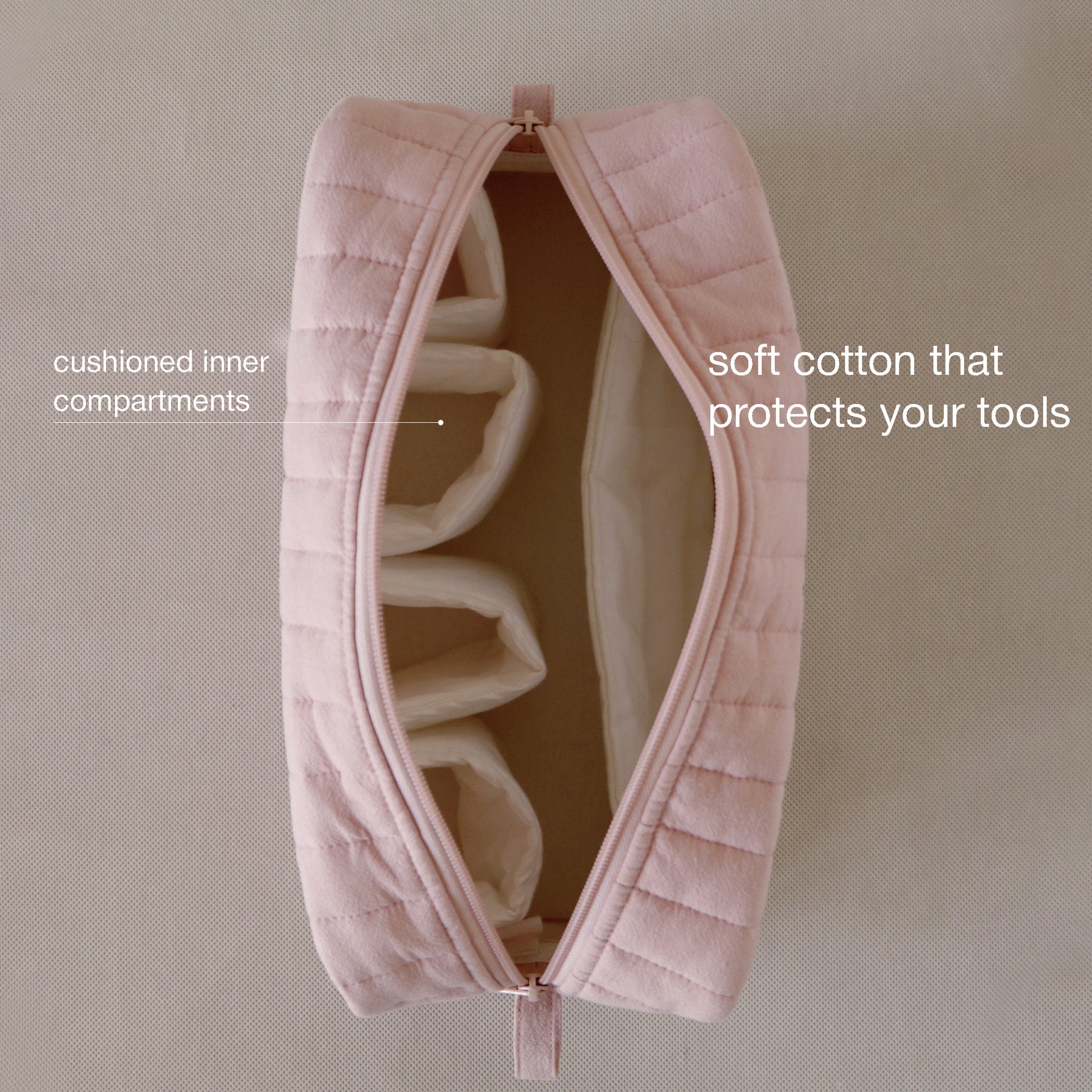 Crinkle Sectioned Long Pouch for Hair Supplies