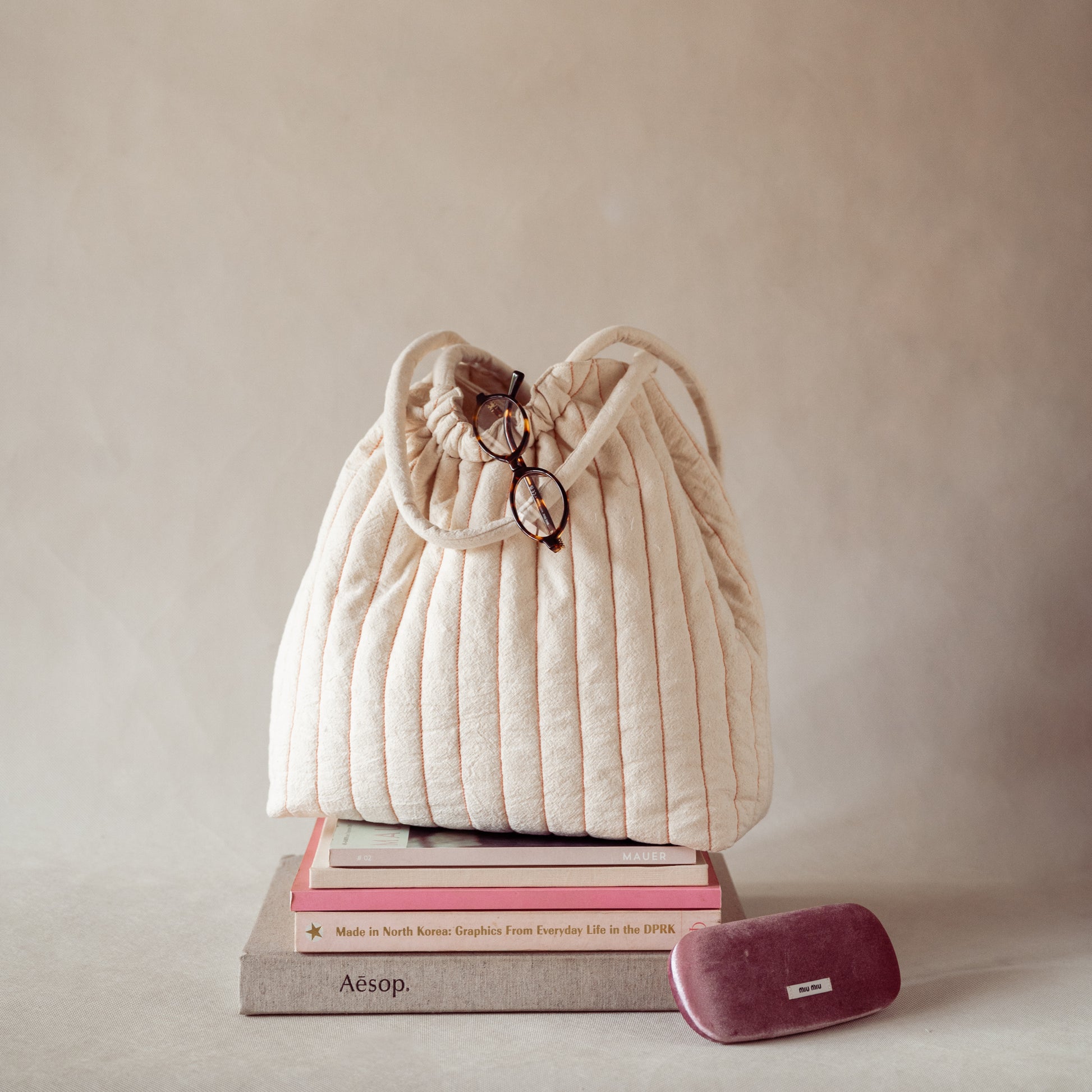 Rosette Ruched Bag