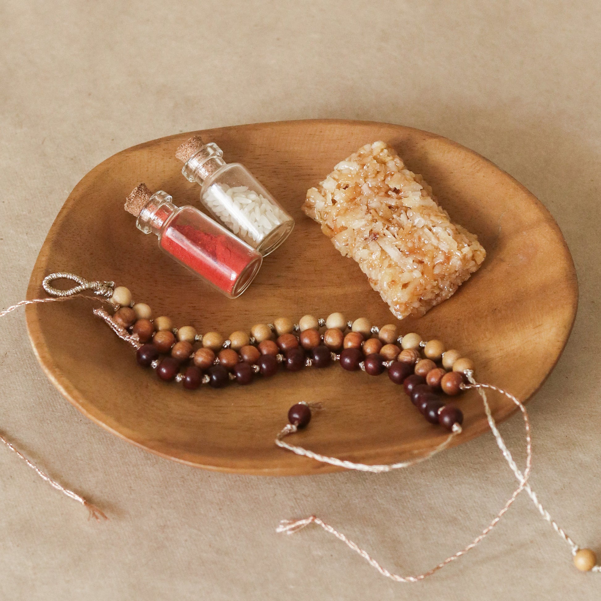 Sacred Bead Rakhi Trio (3 Rakhis)