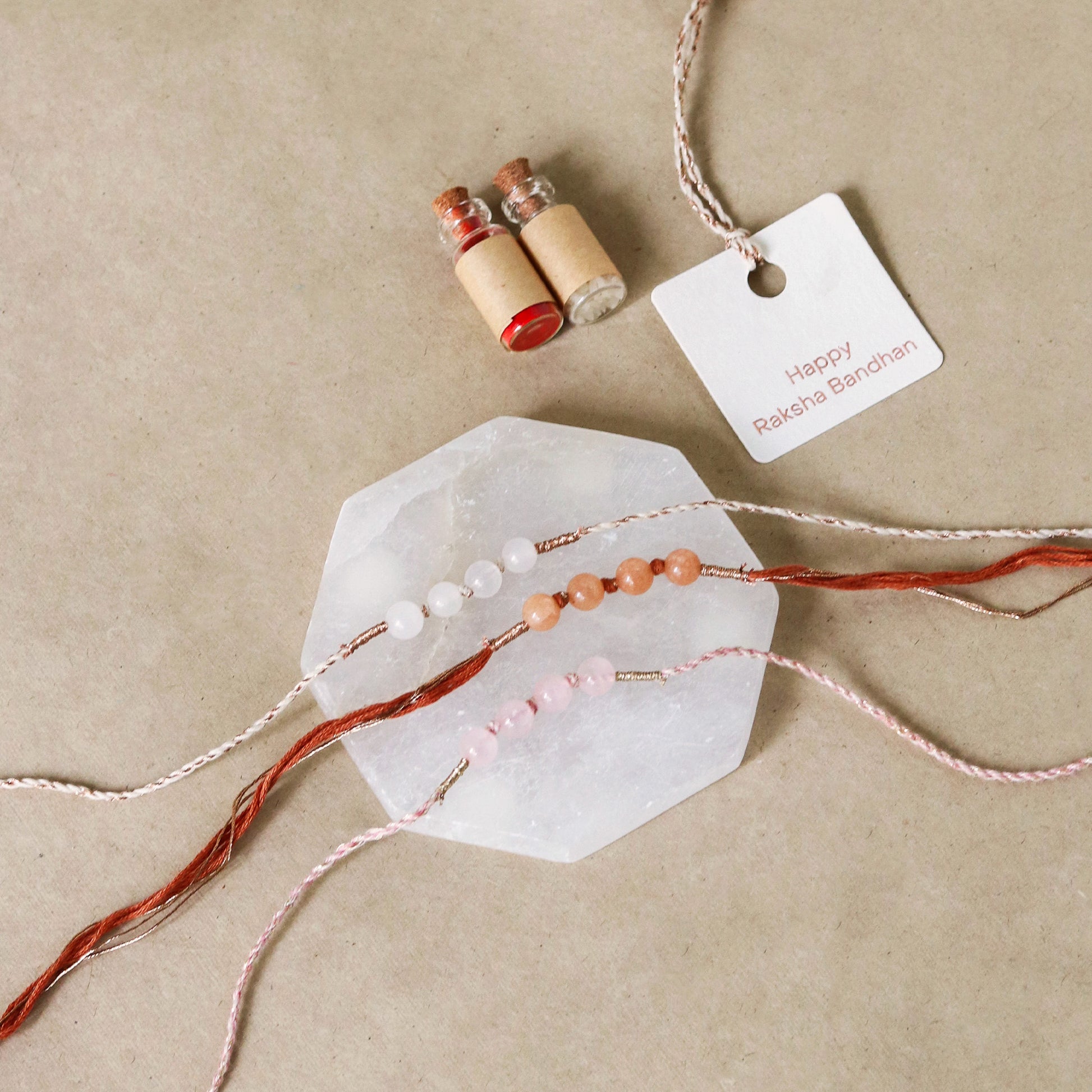 Crystal Harmony Rakhi Trio  (3 rakhis)