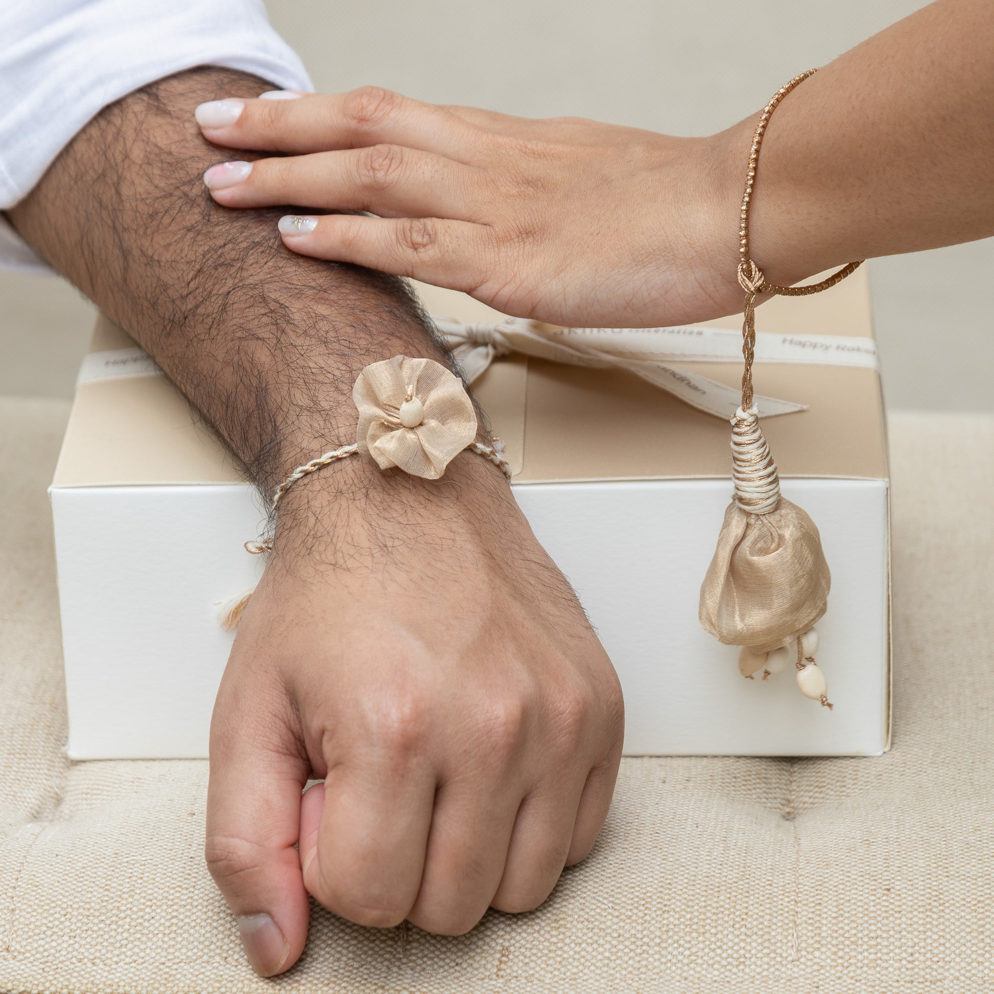 Blooming Garden Rakhi Set (2 rakhis, 2 lumbas)