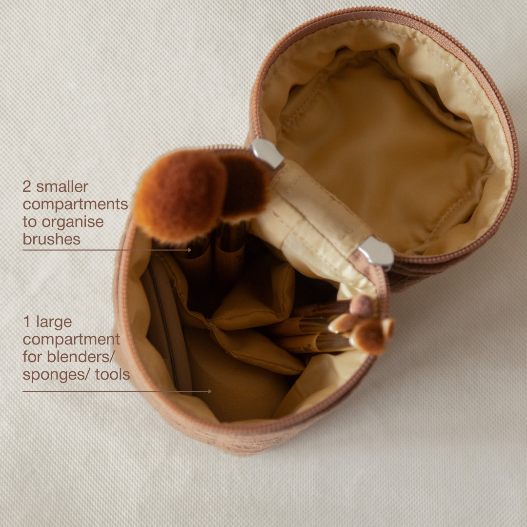 Espresso Crinkle Makeup Brush Pouch