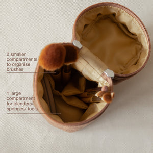 Espresso Crinkle Makeup Brush Pouch