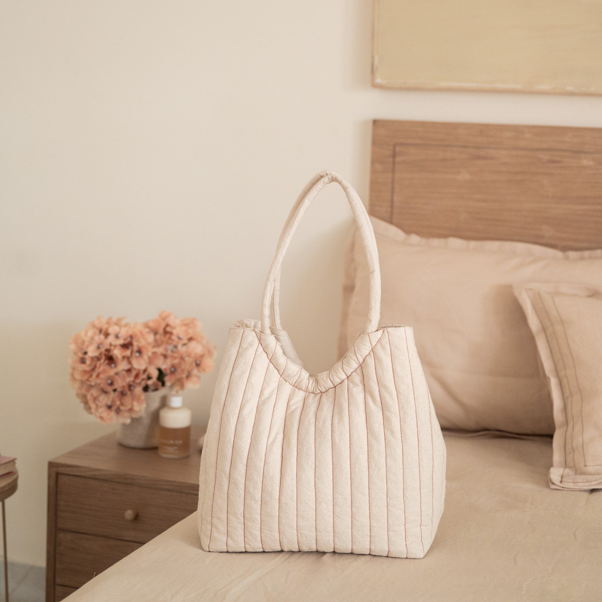 Rosette Ruched Bag