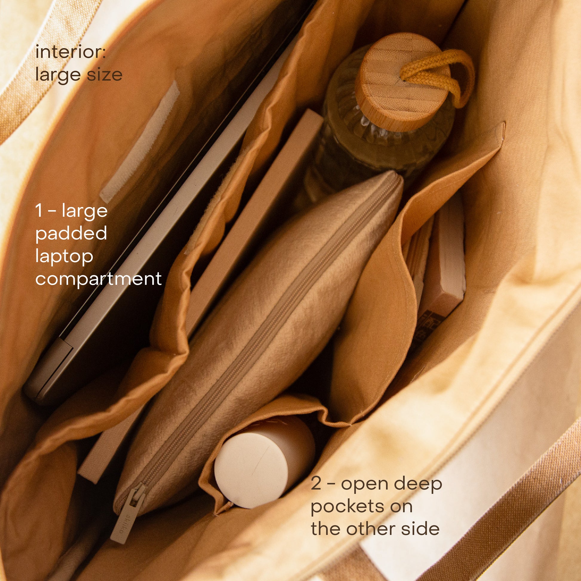 Grain Curve Embroidered Tote