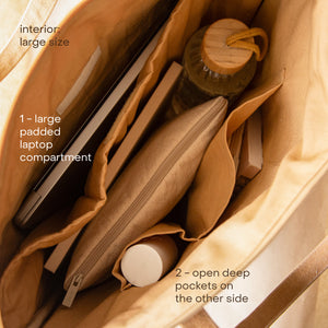 Grain Curve Embroidered Tote
