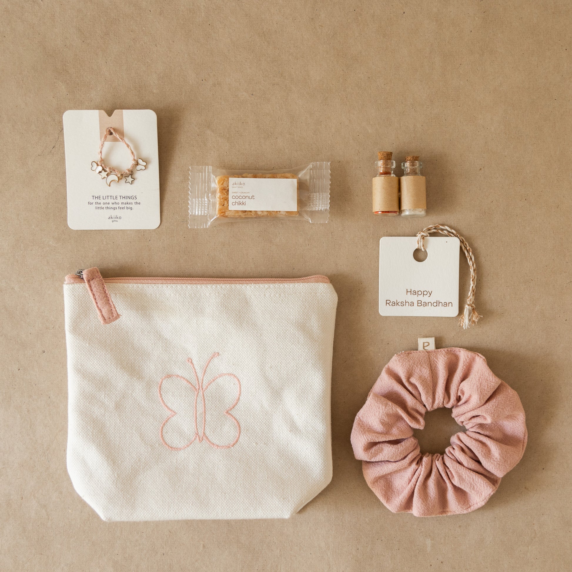 Pink Flutter: Butterfly Rakhi Gift Set