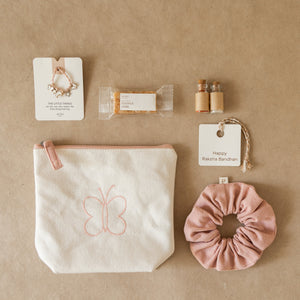Pink Flutter: Butterfly Rakhi Gift Set