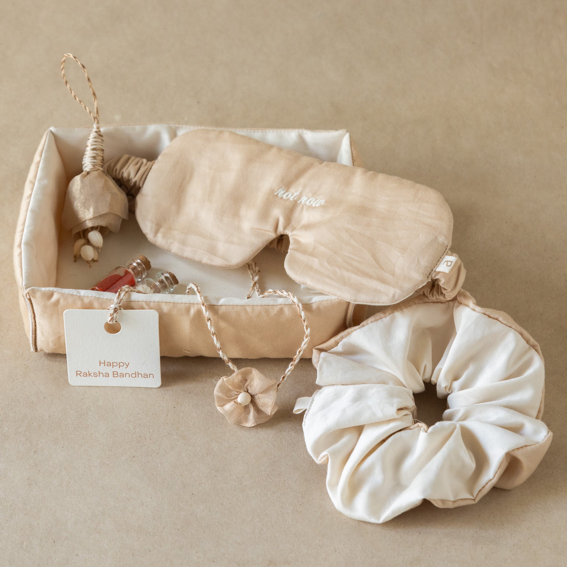 Soft Satin: Restful Rakhi Gift Set