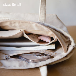 Grain Curve Embroidered Tote