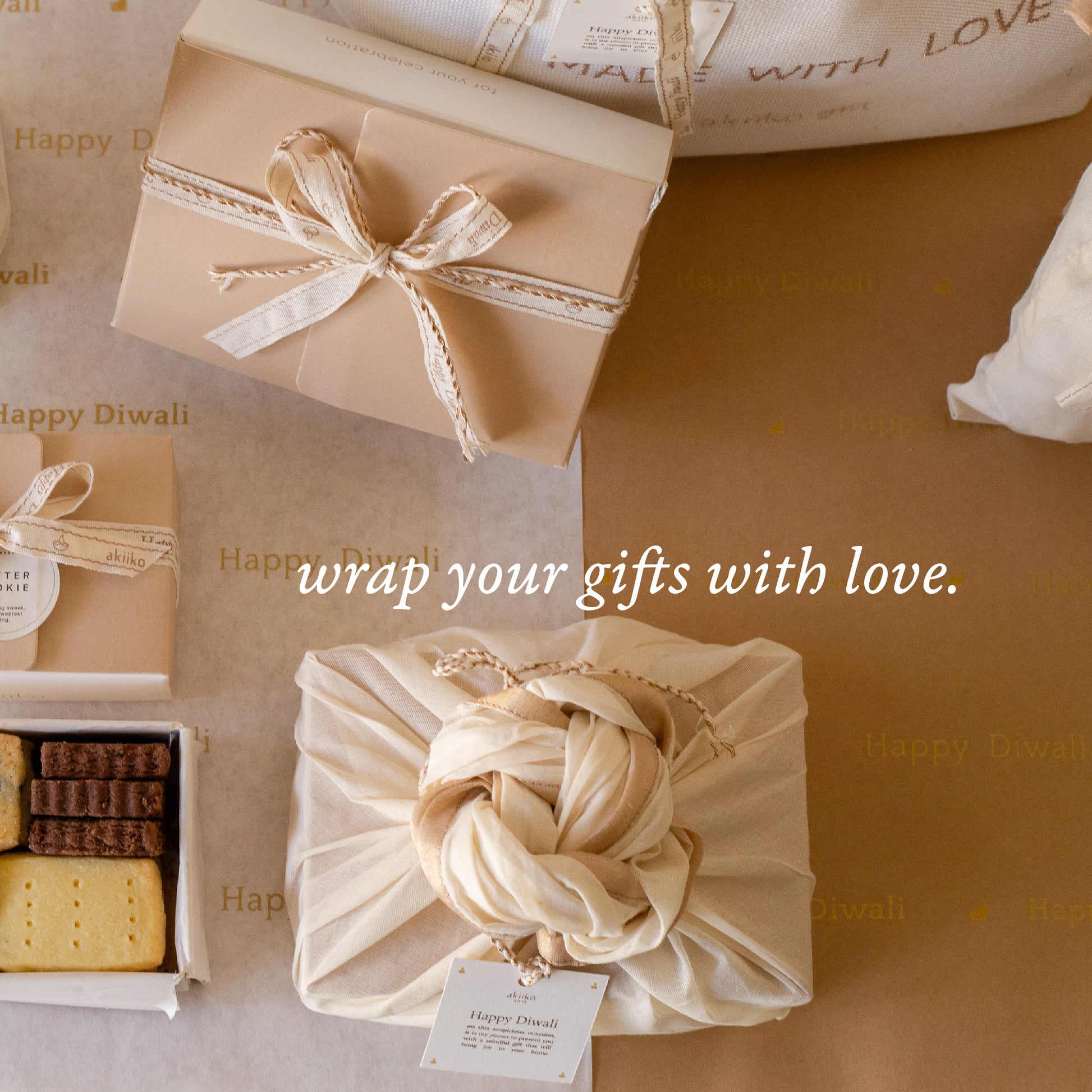 Soft Gold Gift Wrap for Diwali