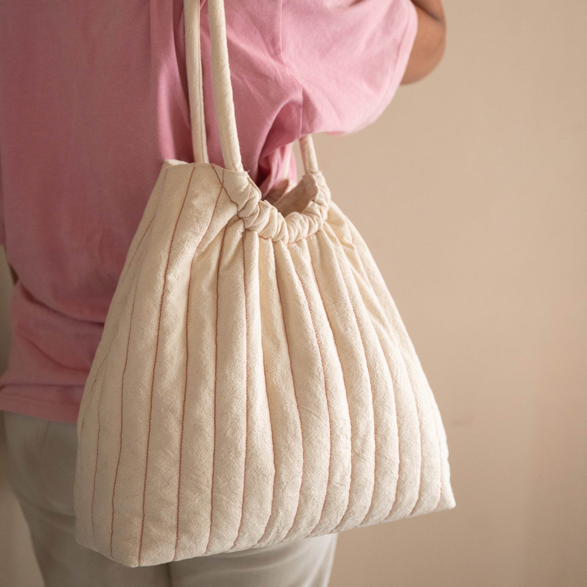 Rosette Ruched Bag