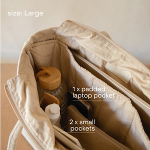 Grain Curve Embroidered Tote