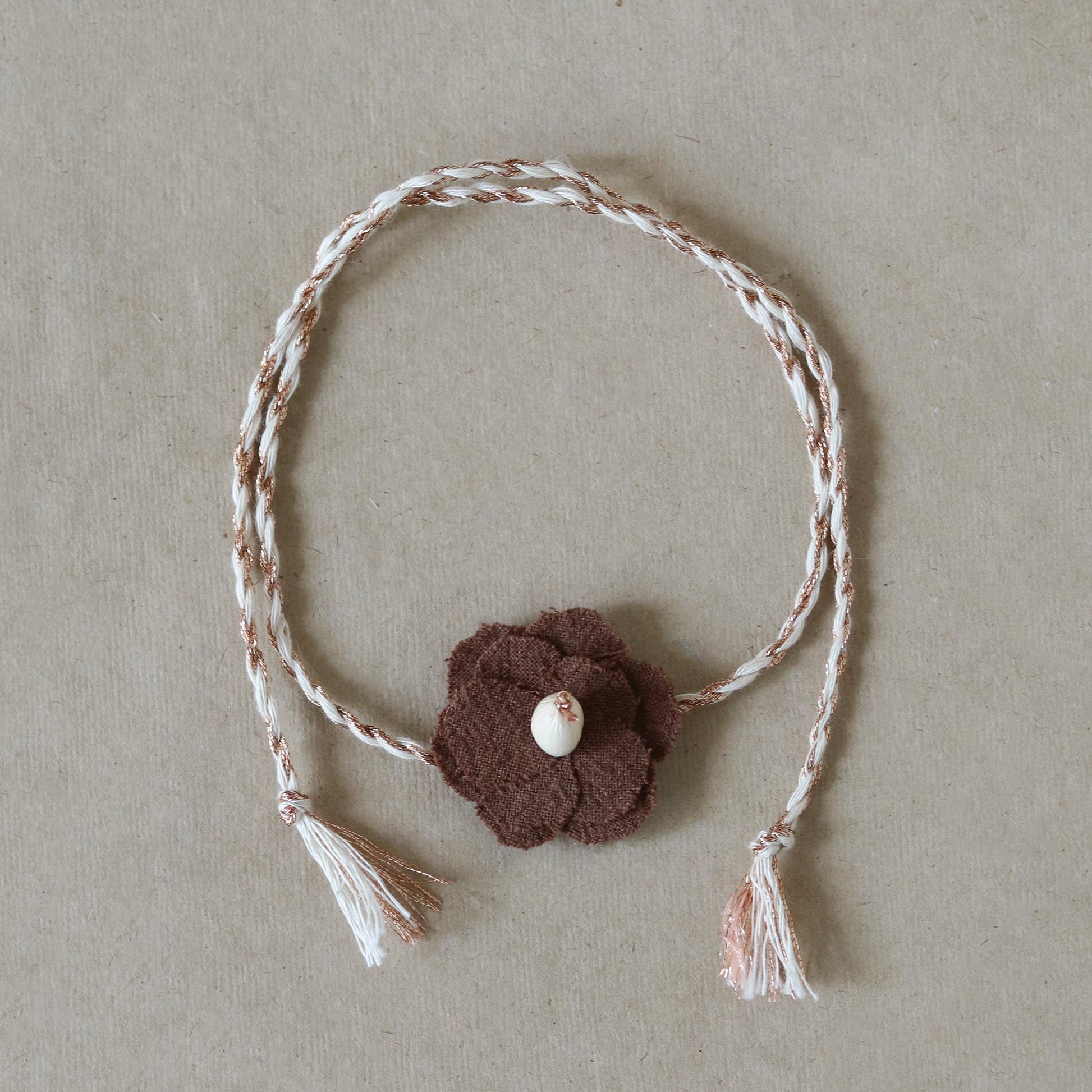 Brown Cotton Flora Rakhi